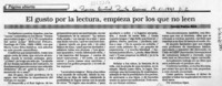 El gusto por la lectura, empieza por los que no leen  [artículo] Loreto Bustos Beck.