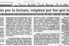 El gusto por la lectura, empieza por los que no leen  [artículo] Loreto Bustos Beck.