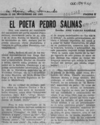 El poeta Pedro Salinas  [artículo] José Vargas Badilla.