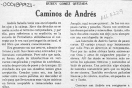 Caminos de Andrés  [artículo] Rubén Gómez Quezada.