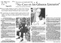 "No creo en los géneros literarios"