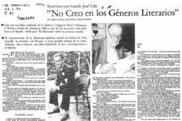 "No creo en los géneros literarios"