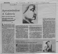 Aproximándose a Gabriela  [artículo] Luis Vargas Saavedra.