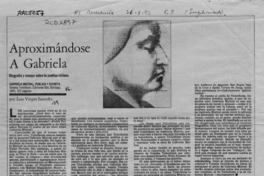 Aproximándose a Gabriela  [artículo] Luis Vargas Saavedra.