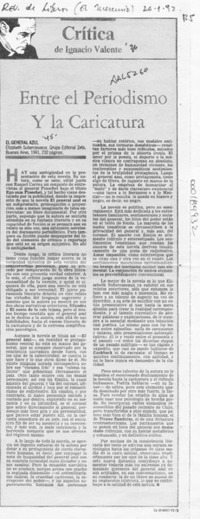 Entre el periodismo y la caricatura  [artículo] Ignacio Valente.