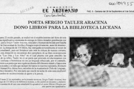 Poeta Sergio Tauler Aracena donó libros para la biblioteca liceana  [artículo].