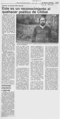 Este es un reconocimiento al quehacer poético de Chiloé