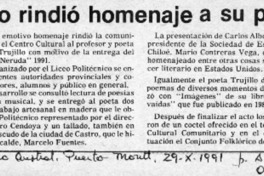 Castro rindió homenaje a su poeta  [artículo].