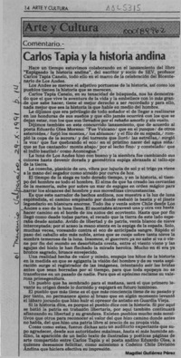 Carlos Tapia y la historia andina  [artículo] Magdiel Gutiérrez Pérez.