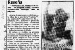 Testimonios de Francisco Coloane  [artículo] O. Z. S.