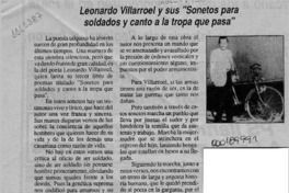 Leonardo Villarroel y sus "Sonetos para soldados y canto a la tropa que pasa"  [artículo] Manuel Villar Velazco.