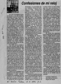 Confesiones de mi reloj  [artículo] Leonardo Villarroel L.