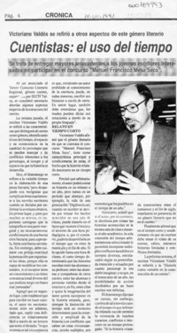 Cuentistas, el uso del tiempo  [artículo].