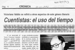 Cuentistas, el uso del tiempo  [artículo].