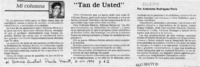 "Tan de usted"  [artículo] Antonieta Rodríguez París.