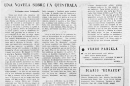 Una novela sobre la Quintrala  [artículo] Wellington Rojas Valdebenito.