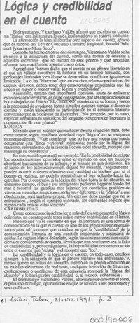 Lógica y credibilidad en el cuento  [artículo].