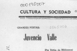 Juvencio Valle  [artículo] Ratón de Biblioteca.