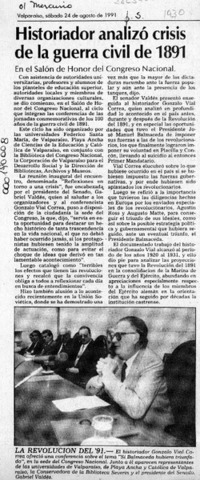 Historiador analizó crisis de la guerra civil de 1891  [artículo].