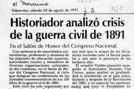 Historiador analizó crisis de la guerra civil de 1891  [artículo].