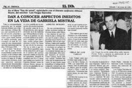 Dan a conocer aspectos inéditos en la vida de Gabriela Mistral  [artículo].