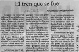 El tren que se fue  [artículo] Fernando Arriagada Cortés.