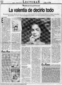 La valentía de decirlo todo  [artículo] Héctor Velis Meza.