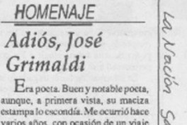 Adiós, José Grimaldi