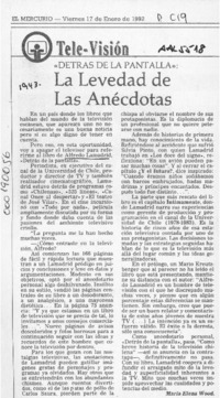 La levedad de las anécdotas  [artículo] María Elena Wood.