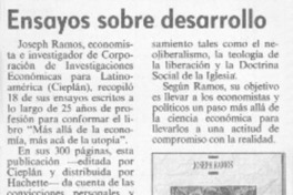 Ensayos sobre desarrollo  [artículo]