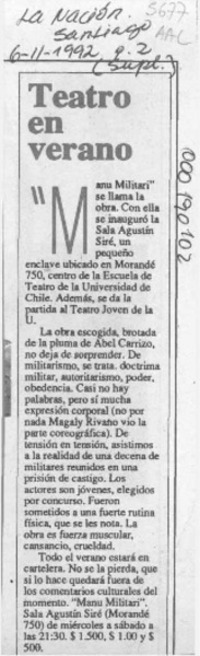 Teatro en verano  [artículo].