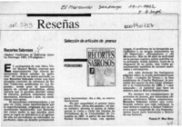 Recortes sabrosos  [artículo] Tomás P. Mac Hale.