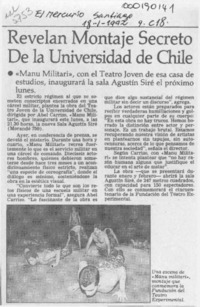 Revelan montaje secreto de la Universidad de Chile  [artículo].