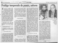 Pródiga temporada de poesía, señores  [artículo] Filebo.