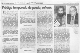 Pródiga temporada de poesía, señores  [artículo] Filebo.