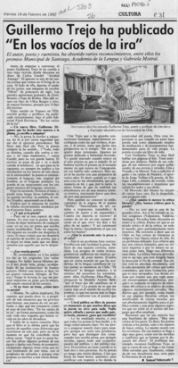 Guillermo Trejo ha publicado "En los vacíos de la ira"