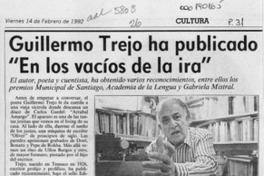 Guillermo Trejo ha publicado "En los vacíos de la ira"