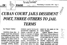 Cuban court jails dissident poet, three others to jail terms  [artículo] Pascal Fletcher.
