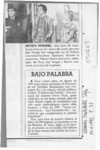 Bajo palabra  [artículo].