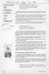 "Mi poesía -- como las lágrimas"  [artículo] Isabel Tolosa.