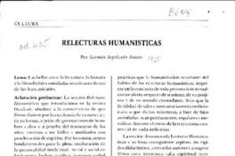 Relecturas humanísticas  [artículo] Germán Sepúlveda Durán.
