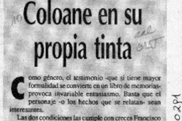 Coloane en su propia tinta  [artículo] Antonio Salgado.