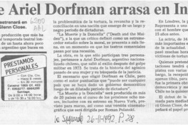 Obra de Ariel Dorfman arrasa en Inglaterra  [artículo].