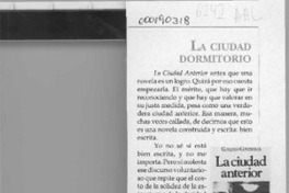 La ciudad dormitorio  [artículo] R. G.