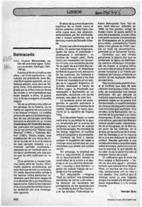 Balmaceda  [artículo] Hernán Soto.