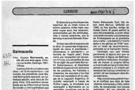 Balmaceda  [artículo] Hernán Soto.