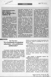 "Es el momento de plantear soluciones a los problemas ambientales"  [artículo] Sofía Törey.
