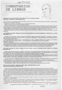 Comentarios de libros  [artículo] Edilberto Domarchi V.