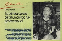 "La Primera opresión de la humanidad fue genericosexual"  [artículo].