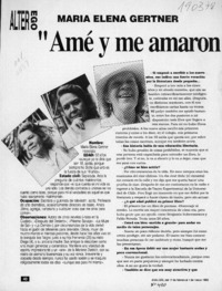 "Amé y me amaron mucho"  [artículo] Susana Kúncar.